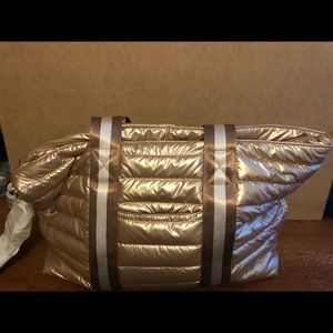 Fabletics Gold Quilted Workout Bag Brand new